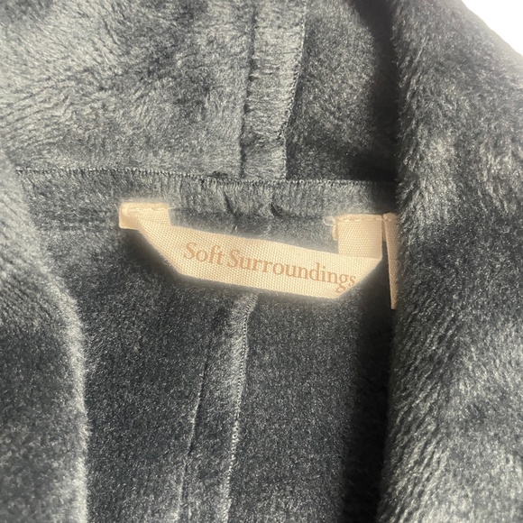 Soft Surroundings Large Gray Open Front Sweater Cardigan Polyester Blend - Pic - Picture 2 of 6